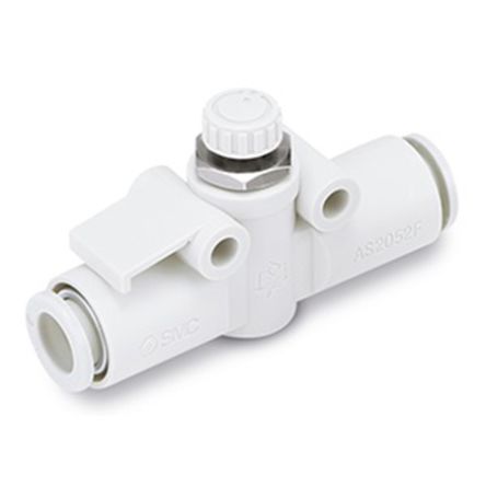 SMC AS Series Threaded Speed Controller, 8mm Tube Inlet Port X 8mm Tube Outlet Port
