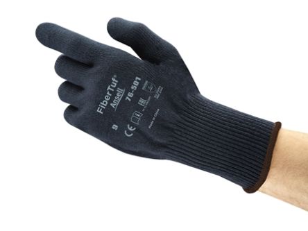 Ansell FiberTuf Blue Cotton Mechanical Protection Work Gloves, Size 10, XL, PVC Coating
