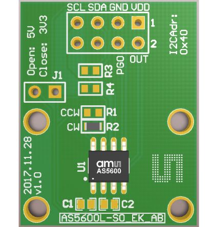 Ams OSRAM AS5600L AS5600L-SO_EK_AB Entwicklungskit, Positionssensor Für AS5600L.