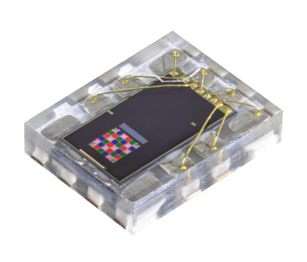Ams OSRAM Farb- & Lichtsensor, Umgebungslicht, Farbiges Licht, 465 Nm, 525 Nm, 615 Nm, SMD, I2C, 6-Pin
