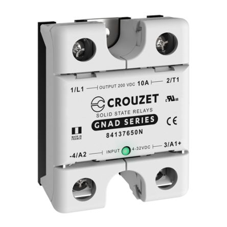 Crouzet 固态继电器, GNAD系列, 面板安装, 最大负载电流10 A, 最大负载电压200 V 有效值