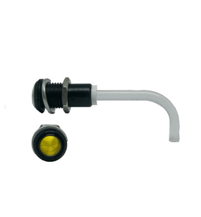 Bivar RHD-1100-1500-F9PZY67PR, Panel Mount Right Angle LED Light Pipe, Yellow Round Lens