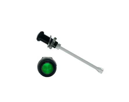 Bivar RHD-1140-F9PZG67PR, Panel Mount Vertical LED Light Pipe, Green Round Lens