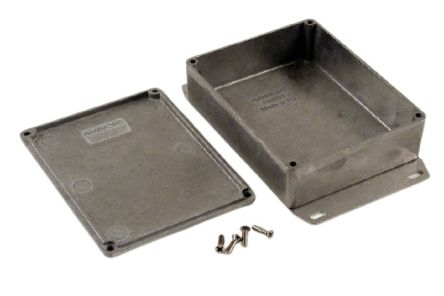 Hammond 1590 Series Die Cast Aluminium Enclosure, IP54, Flanged, 120 X 120 X 35mm