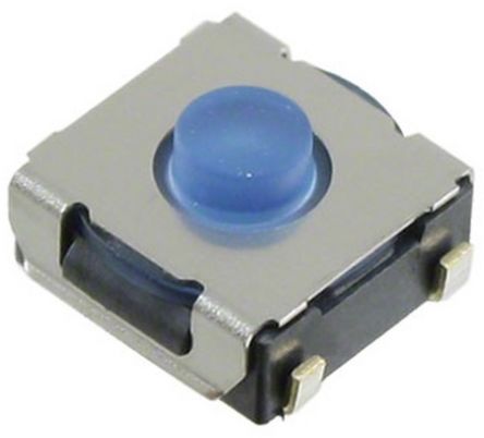 Omron IP67 Blue Plunger Tactile Switch, SPST 50 MA 0.9mm Surface Mount