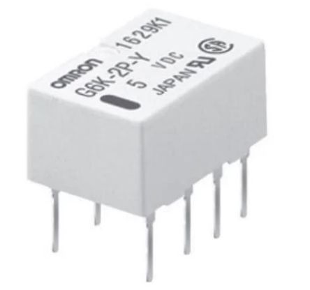 Omron PCB Mount Signal Relay, 5V Dc Coil, 1A Switching Current, DPDT
