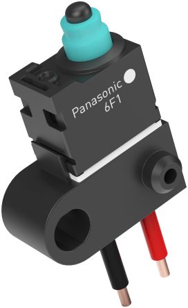 Panasonic Sprungkontakt-Mikroschalter Stift Stößel-Betätiger Drahtanschluss, 50 MA Bei 16 V Dc, 1 NC IP 67