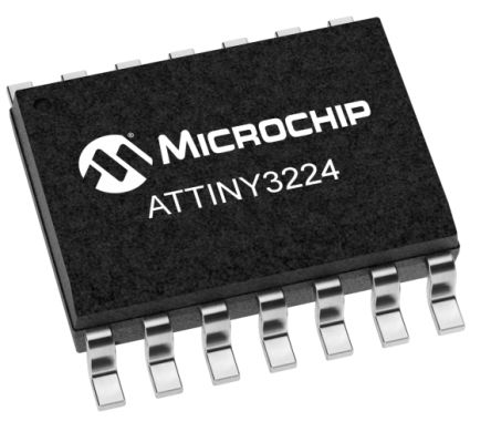 Microchip ATTINY3224-SSU AVR CPU Microcontroller, AVR, 20MHz, 32 KB Flash, 14-Pin SOIC