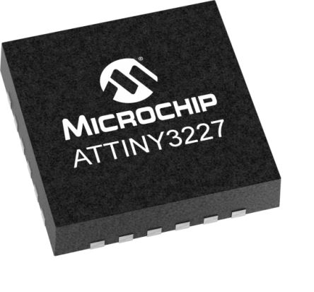 Microchip ATTINY3227-MU AVR CPU Microcontroller, AVR, 20MHz, 32 KB Flash, 24-Pin VQFN
