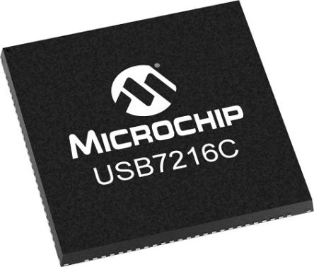 Microchip USB7216C/KDX, USB Hub, 2-Channel, USB 3.1, 3.3 V, 100-Pin VQFN