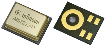 Infineon Microphone, IM67D120AXTSA1, Omnidirectionnel, Numérique (PDM), PG-LLGA-5-4, 1.62-3.6V