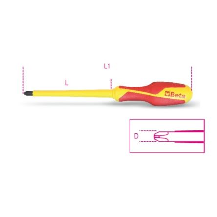 BETA Tournevis Isolé 3 X 8 Mm, VDE/1000V