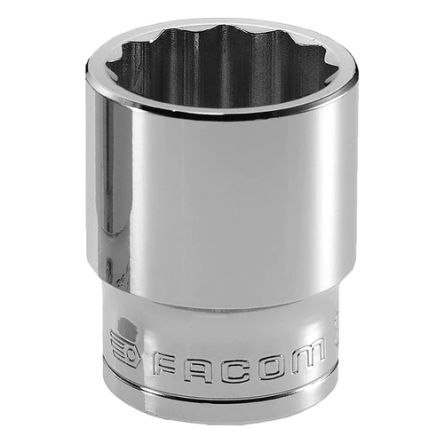 Facom 1/2 In Drive 9/16in Standard Socket, 12 Point, 36 Mm Overall Length