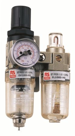 RS PRO EC G1/4 Filterregler-Öler, Manuell 25μ