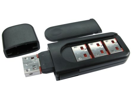 RS PRO Straight, Plug-In Mount, Plug Type A USB Port Blocker Key