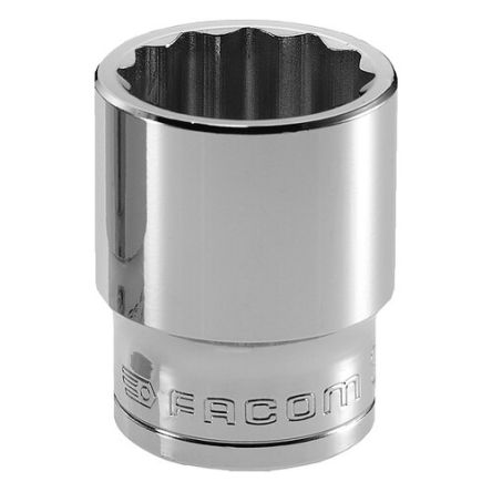 Facom 1/2 In Drive 1 1/4in Standard Socket, 12 Point, 44 Mm Overall Length