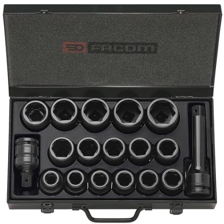 Facom 16-Piece Imperial 3/4 In Impact Socket Set, 6 Point