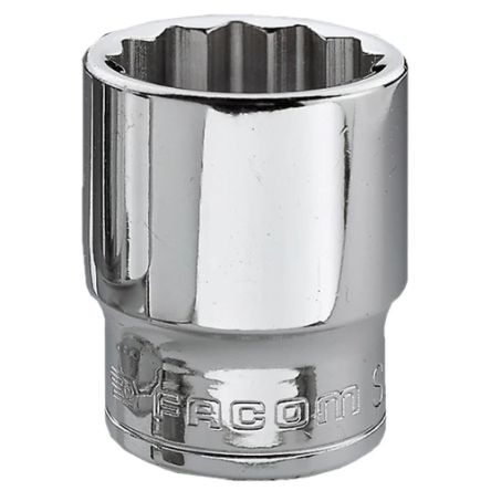 Facom 3/8 In Drive 13mm Standard Socket, 12 Point, 30 Mm Overall Length