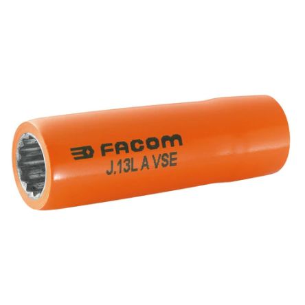 Facom 3/8 Zoll Isolierte Tiefe Buchse Steckschlüsseleinsatz SW 17mm 12-Punkt VDE X 76 Mm
