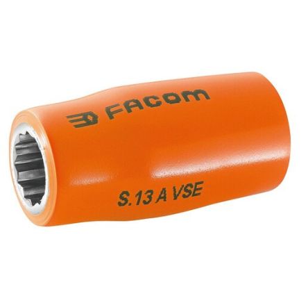 Facom 1/2 Zoll Isolierte Standardbuchse Steckschlüsseleinsatz SW 11mm 12-Punkt VDE X 52 Mm