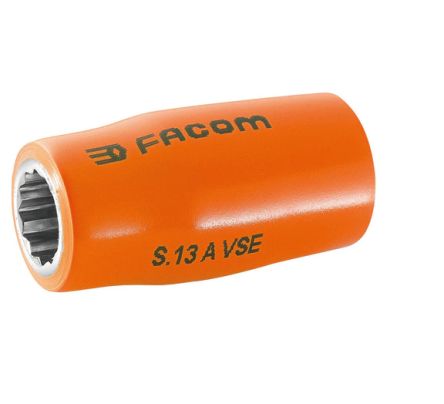 Facom 1/2 Zoll Isolierte Standardbuchse Steckschlüsseleinsatz SW 12mm 12-Punkt VDE X 52 Mm