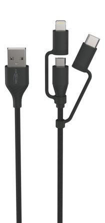 Ansmann USB-Kabel, USBA / Lightning, Micro-USB B USB C, 1.2m