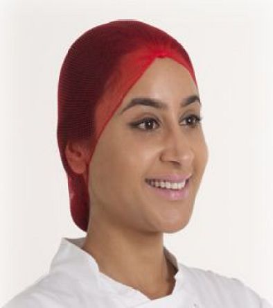 Hairtite Red Disposable Hair Net For Food Industry Use, One-Size, Hair Net Type, Non-Metal Detectable