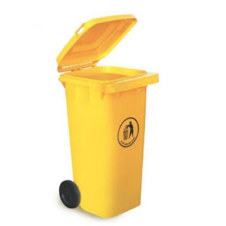 RS PRO 360L Grey Flip Polyethylene Waste Bin