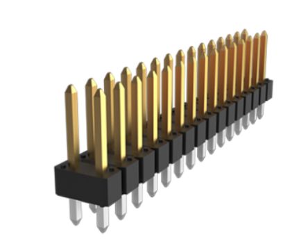 Amphenol Communications Solutions Bergstik Stiftleiste, 4-polig / 2-reihig, Raster 2.54mm, Durchsteckmontage-Anschluss,