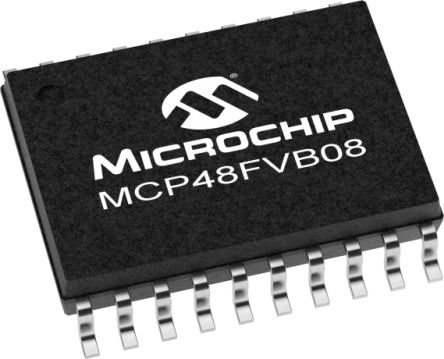 Microchip 8 Bit DAC MCP48FVB08-20E/ST, Octal TSSOP, 20-Pin, Interface Seriell (SPI)