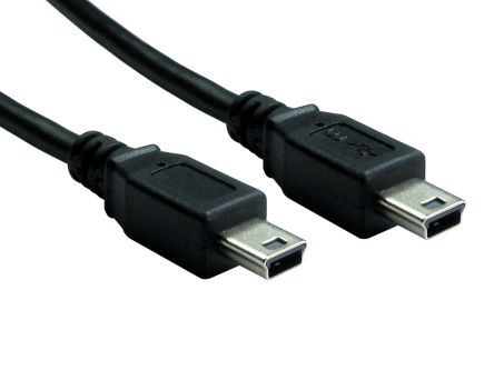 RS PRO Cable, Male Mini USB B to Female Mini USB B USB Extension Cable,  200mm