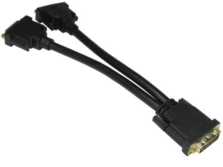 RS PRO DVI-Kabel A DVI-D Dual Link - Stecker B DVI-I Dual Link X 2 - Buchse, 200mm