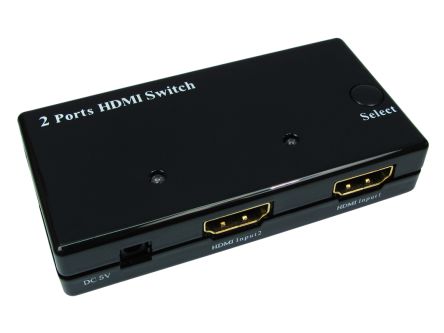 RS PRO HDMI-Schalter HDMI 2-Port, 1080 2 Videoeingänge 1 Videoausgänge