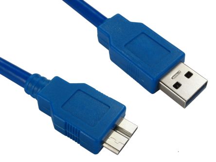 RS PRO USB 3.0 Cable, Male USB A To Male Micro USB B Cable, 2m