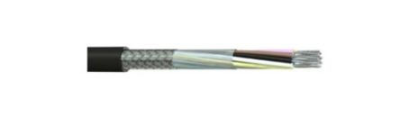 RS PRO Multicore Industrial Cable, 36 Cores, 0.22 Mm², Military, Screened, 100m, Black PVC Sheath