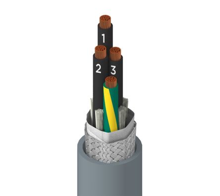 Alpha Wire Câble Multiconducteur Blindé Xtra-Guard Flex, 4 X Gris, 30.5m