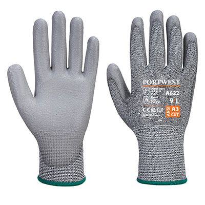Portwest Grey Polyurethane Cut Resistant Gloves, Size S, Polyurethane Coating
