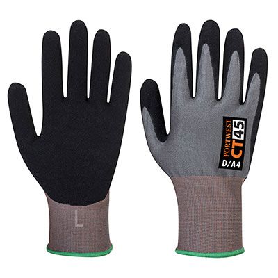 Portwest Grey Stainless Steel Cut Resistant Gloves, Size L, Nitrile Foam Coating