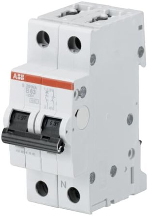 ABB Interruptor Automático 1P+N, 40A, Curva Tipo B S201-B40NA, System Pro M Compact, Montaje En Carril DIN