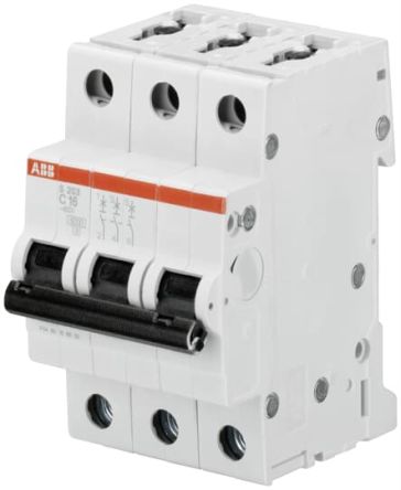 ABB S200 Leitungsschutzschalter Typ C, 3-polig 1.6A System Pro M Compact DIN-Schienen-Montage