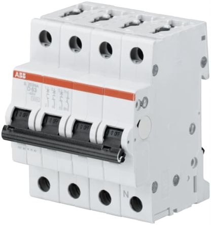 ABB S200 Leitungsschutzschalter Typ D, Pol 3P+N 1A System Pro M Compact DIN-Schienen-Montage