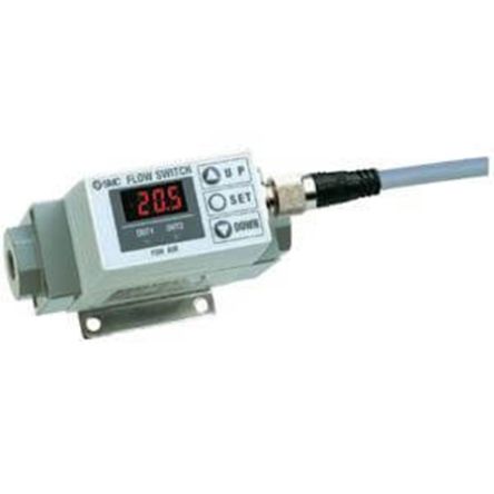 SMC PF2A7 Luft Durchflusssensor 24 V DC 20 L/min → 100 L/min Typ Integrierte Anzeige