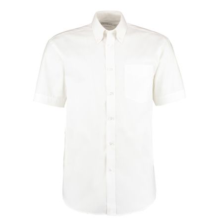 Kustom Kit KK109 White Cotton, Polyester Work Shirt, UK 43in, EU 125cm