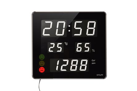 Orium Tisch, Wand LED, Uhr Mit CO2-Sensor, Nein, Schwarz Integriertes Thermometer