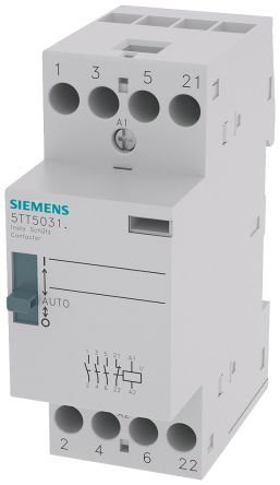 Siemens 5TT Monostabiles Relais, Für DIN-Schienen 3-poliger Wechsler 25A 230V Ac Spule / 2000W