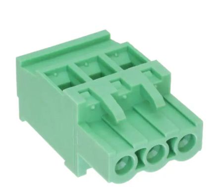 RS PRO 5.08mm Pitch 3 Way Pluggable Terminal Block, Plug, Free Hanging (In Line)