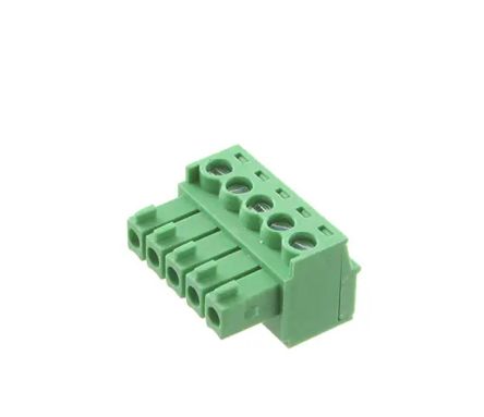 RS PRO 3.5mm Pitch 5 Way Pluggable Terminal Block, Plug, Free Hanging (In Line)