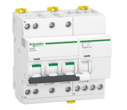 Schneider Electric Interruptor Automático Y Diferencial 3P+N, 40A, Sensibilidad 30mA, Curva Tipo C, Acti9