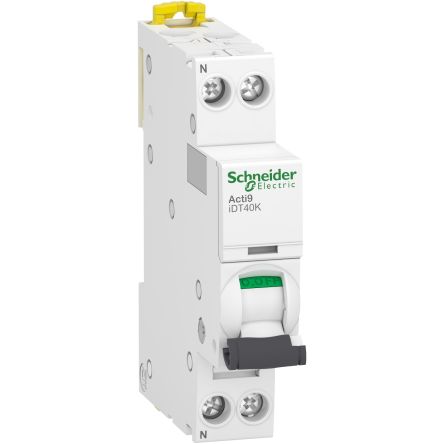 Schneider Electric Acti9 IDT40K Leitungsschutzschalter Typ C, Pol 1P+N 2A 230V Acti 9 DIN-Schienen-Montage