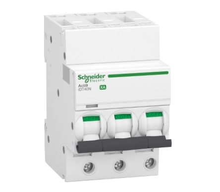 Schneider Electric Acti9 IDT40N XA Leitungsschutzschalter Typ C, 3-polig 10A 400V Acti 9 DIN-Schienen-Montage